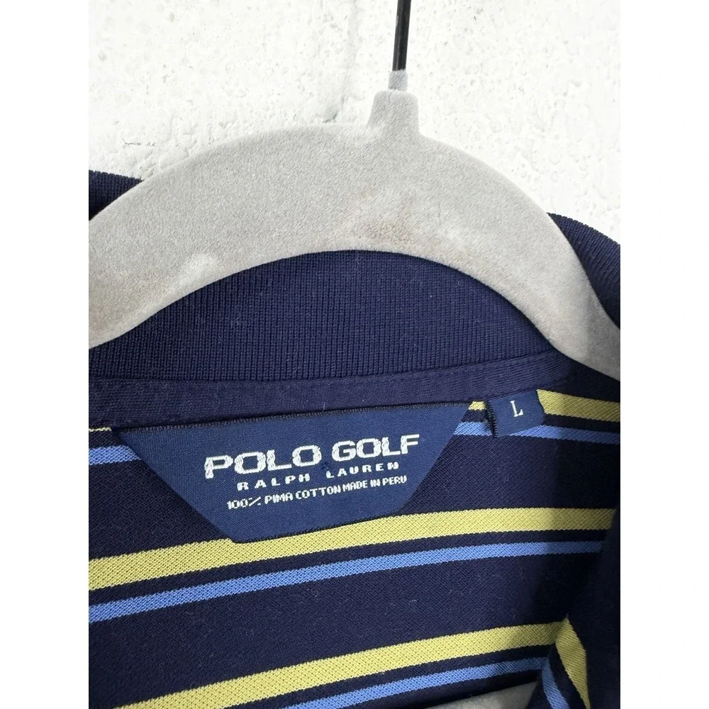 Polo Golf Ralph Lauren Men's Polo Shirt L Striped‎ Pima Cotton Preppy Old Money